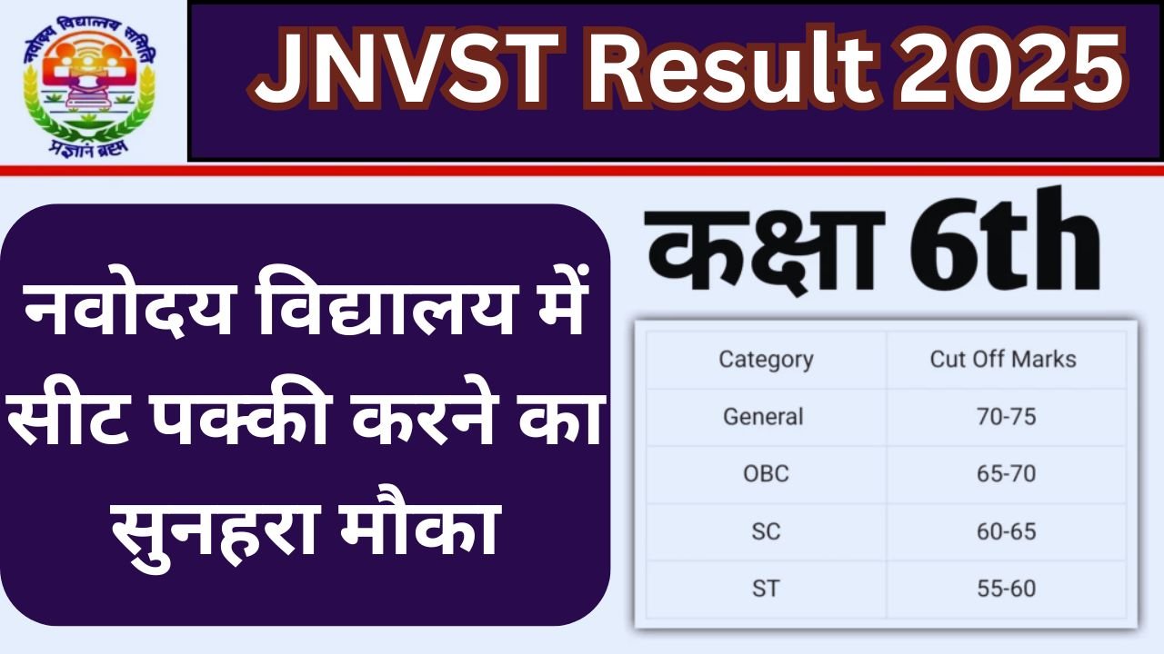 JNVST Result 2025 Class 6th Cut Off Marks कैटेगरी-वाइज कट-ऑफ मार्क्स नवोदय विद्यालय में सीट पक्की करने का सुनहरा मौका